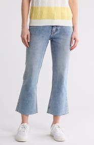 Vigoss Raw Hem Mid Rise Crop Bootcut Jeans