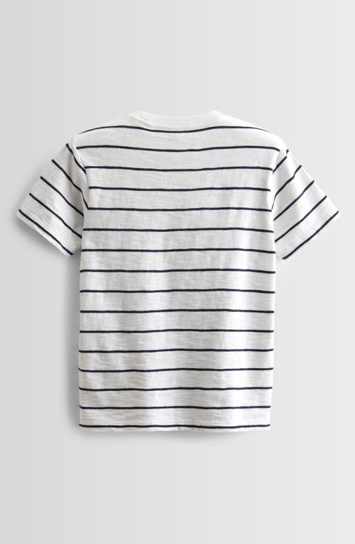 Nordstrom Kids' Stripe Cotton T-shirt In White- Navy Agatha Stripe