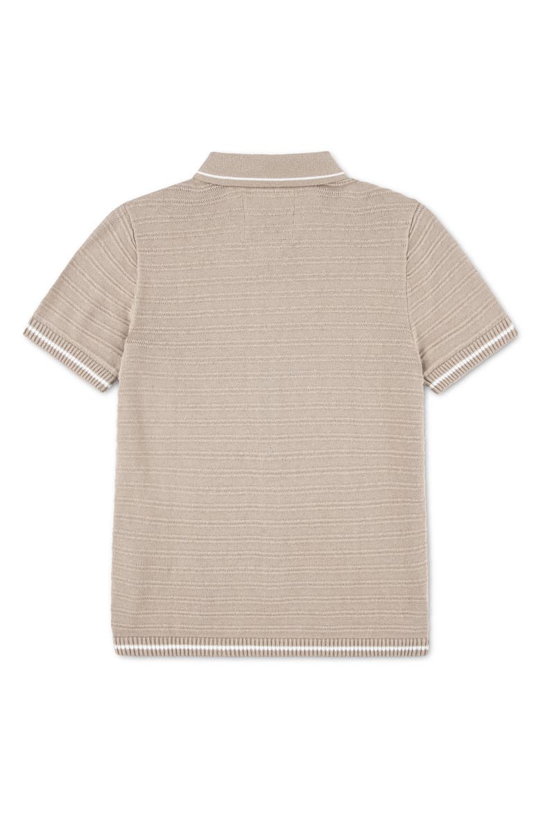 abercrombie kids Kids' Tipped Short Sleeve Cardigan, Alternate, color, Simply Taupe