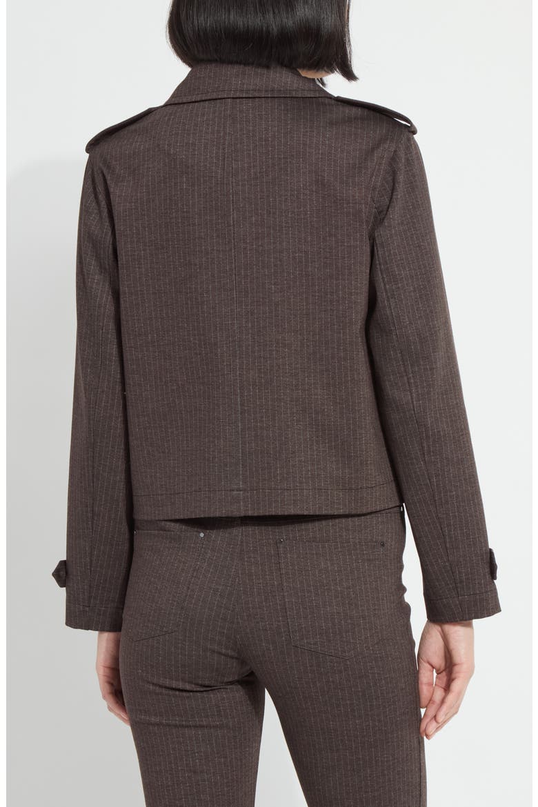 Thora Ponte Crop Trench Jacket, Alternate, color, HAIRLINE STRIPE