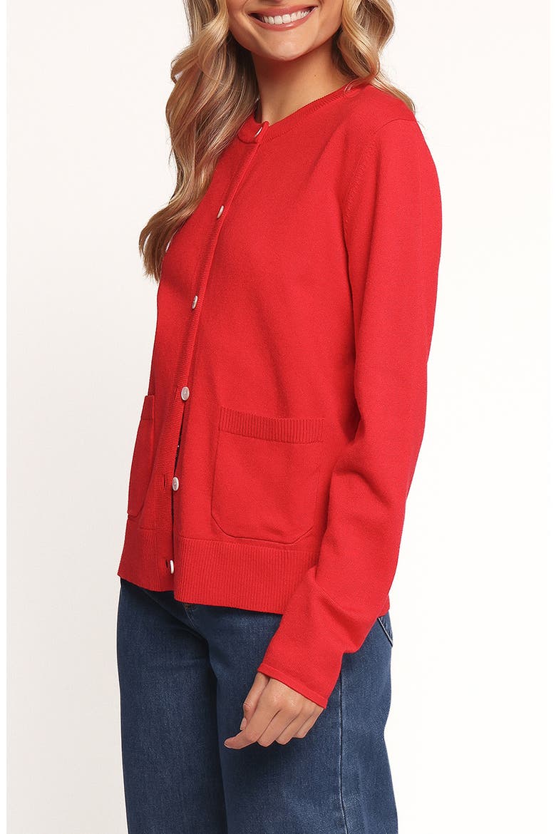 Abner Crewneck Cardigan, Alternate, color, RED