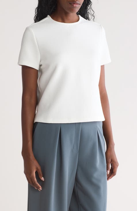 Textured Boxy Crop T-Shirt