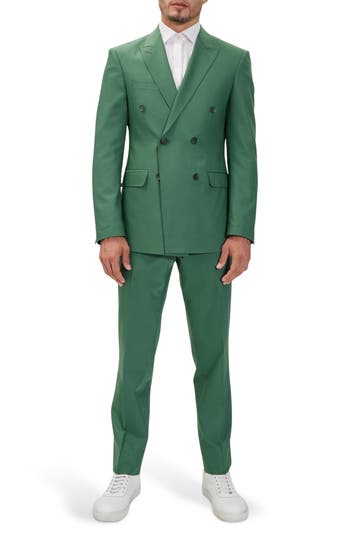 Ron Tomson Super 120s Wool Double Breasted Tuxedo Jacket