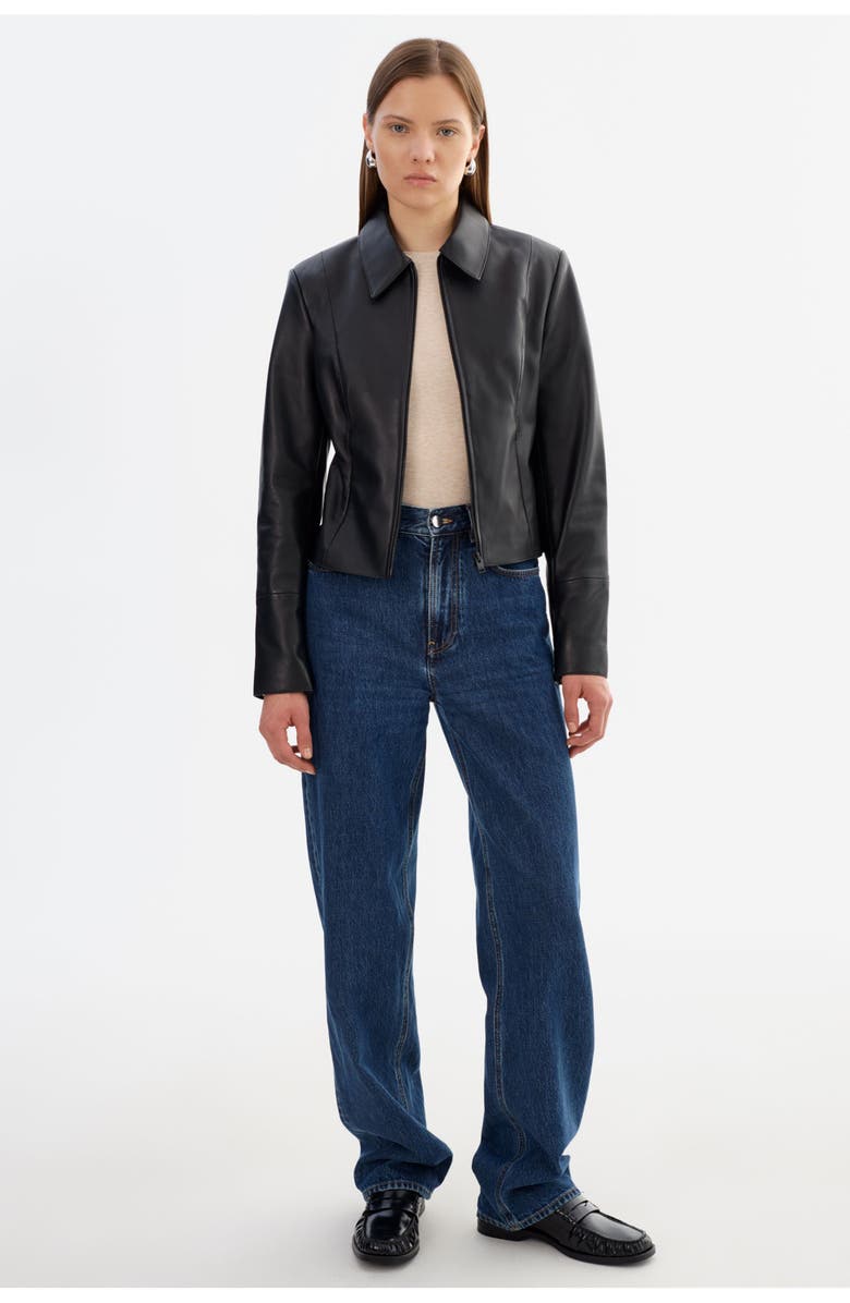 LAMARQUE Oceana | Fitted Leather Jacket, Alternate, color, Black