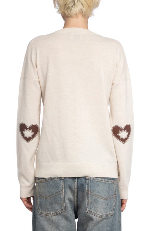 Zadig & Voltaire Vivi Elbow Patch Wool & Cashmere Sweater In White