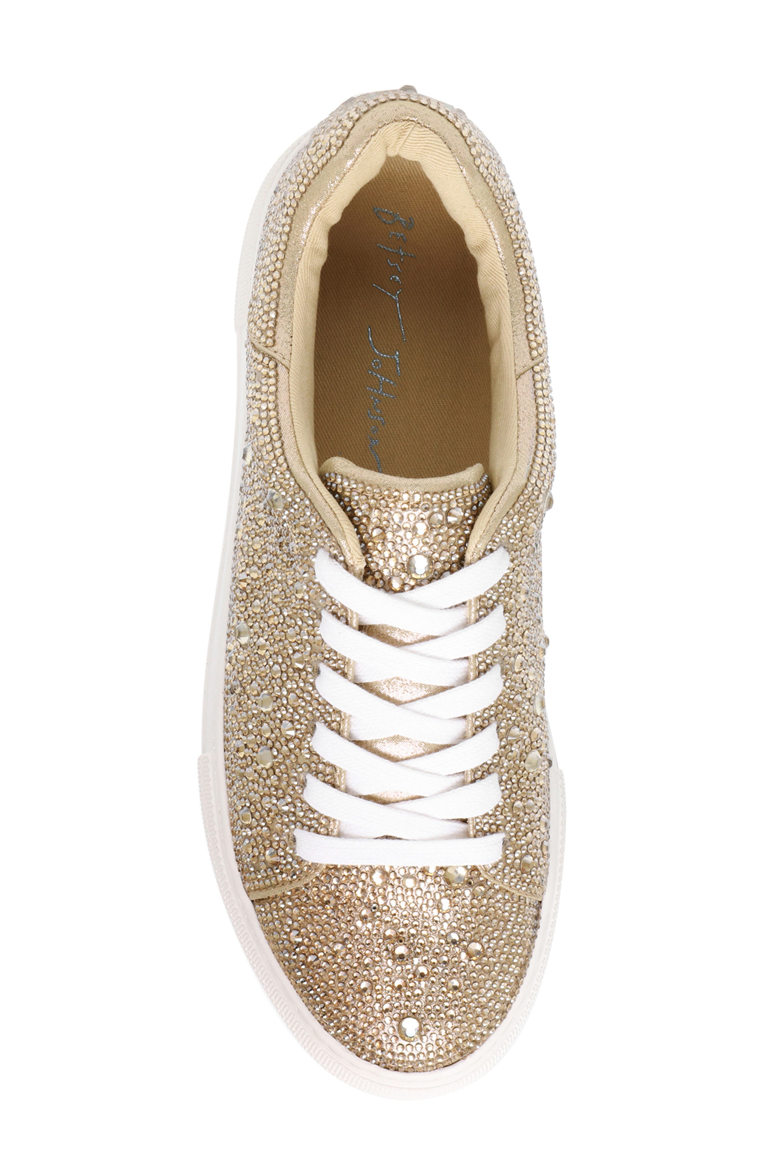Sidny Crystal Pavé Platform Sneaker, Alternate, color, LIGHT GOLD