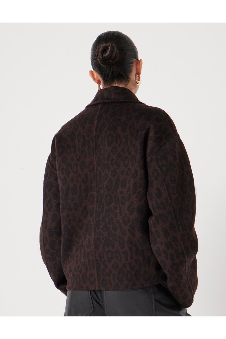 Pure Wool Double Faced Jacket, Alternate, color, Brown Leopard
