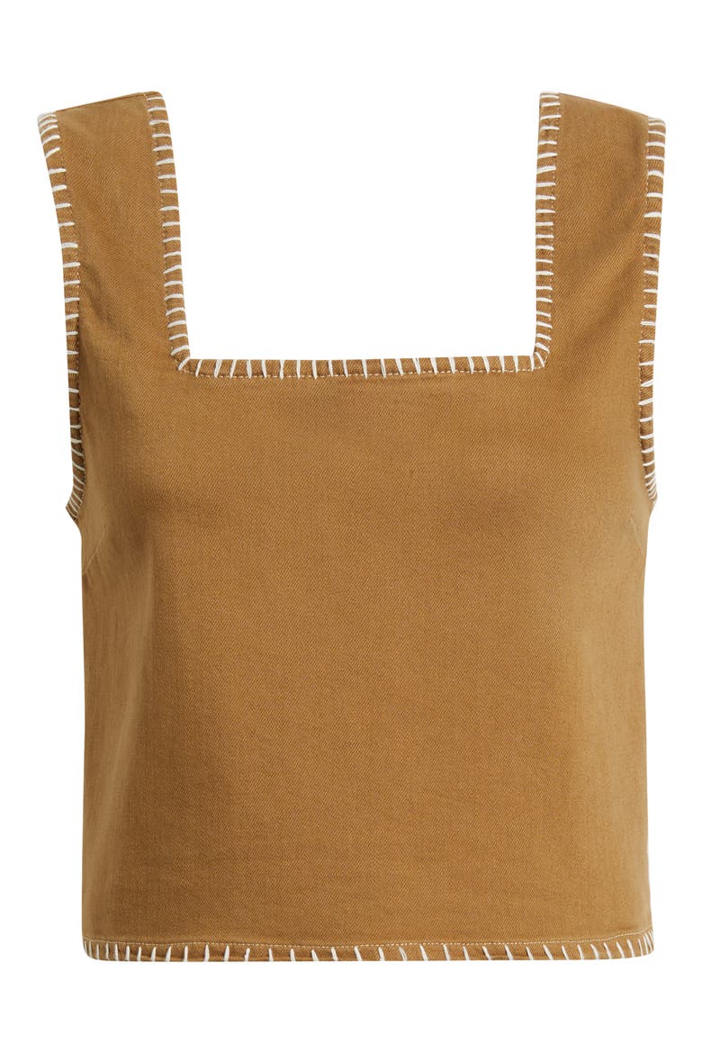 Carbon Whipstitch Cotton Tank, Alternate, color, SAFARI EMBROIDERED