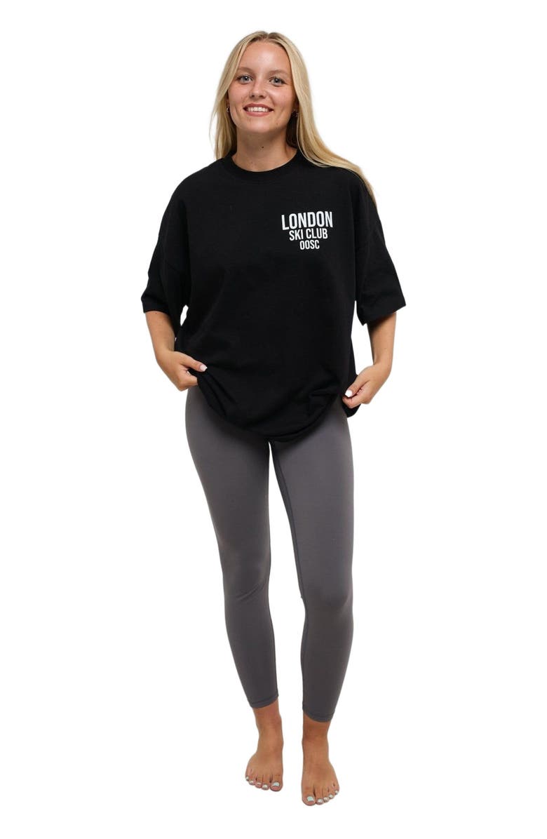 OOSC London Ski Club Oversize T-Shirt - Black, Main, color, 