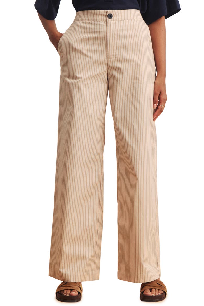 Eloise Pinstripe Wide Leg Pants, Main, color, DARK OPAL WHITE PINSTRIPE