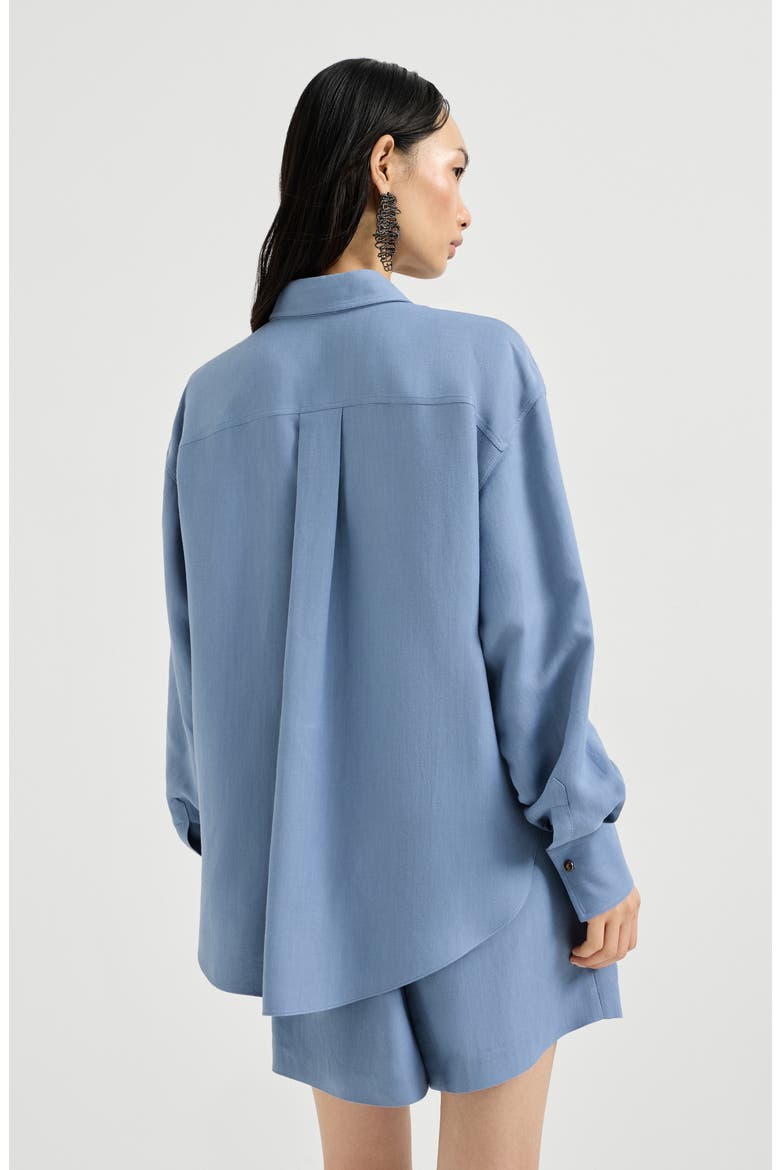 Fluid twill shirt, Alternate, color, Azure
