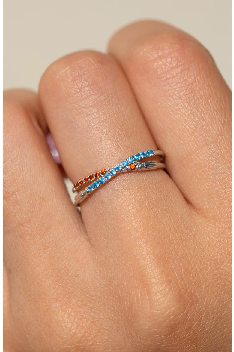 Star Wars™ Lightsaber Duel Cubic Zirconia Crossover Ring, Alternate, color, SILVER