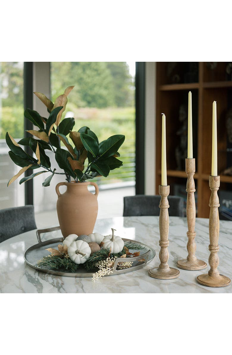 CG Hunter Tapered Candle Holder, Natural Wood, Alternate, color, Earth Tones