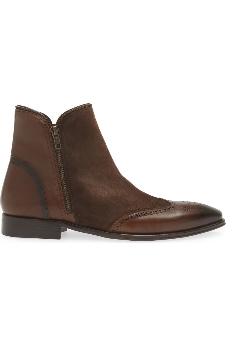 Mezlan Camilleri Wingtip Ankle Boot, Alternate, color, Brown