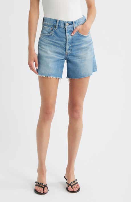 MOUSSY VINTAGE Harbeson High Waist Cutoff Denim Shorts