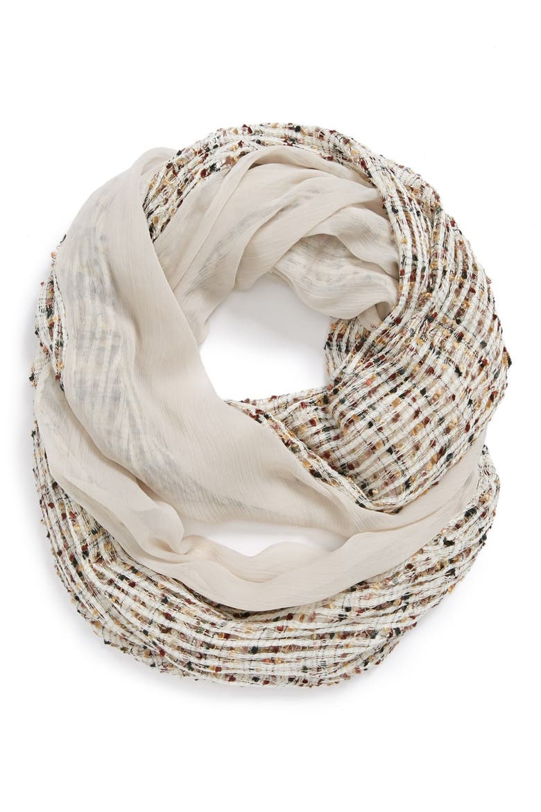 'Confetti' Layered Infinity Scarf, Main, color, NEUTRAL