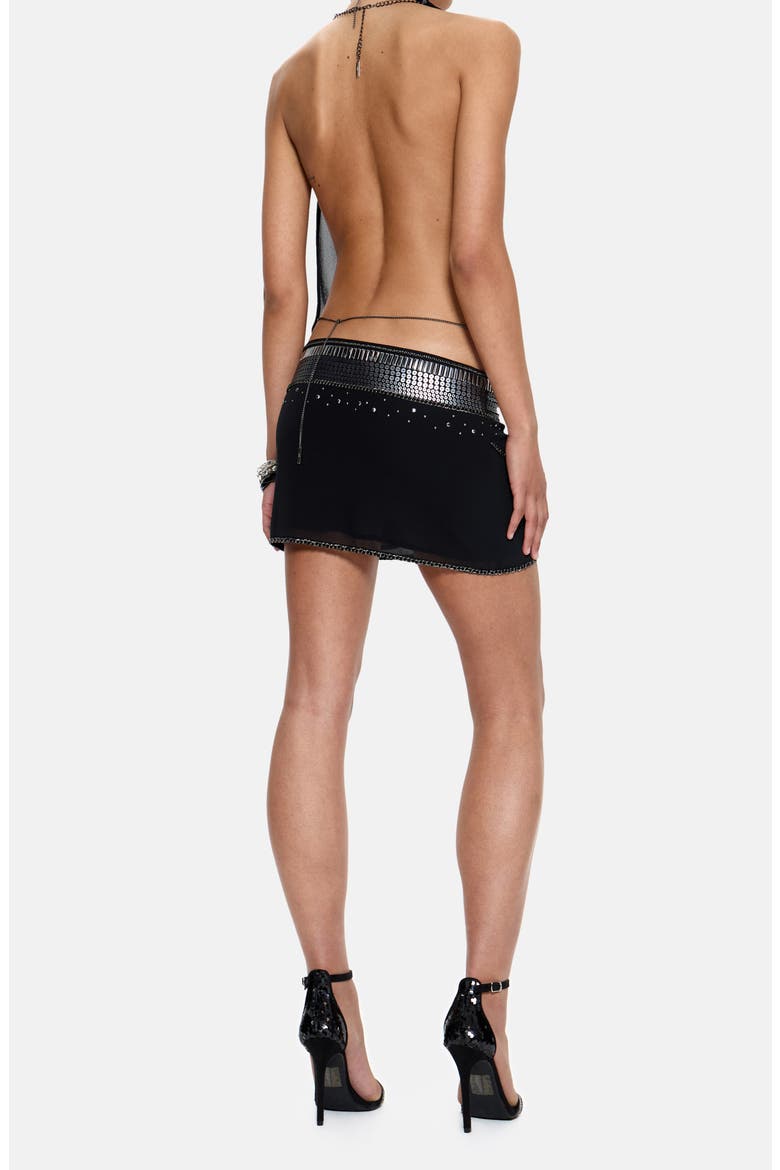 Lumae Embellished Minidress, Alternate, color, BLACK