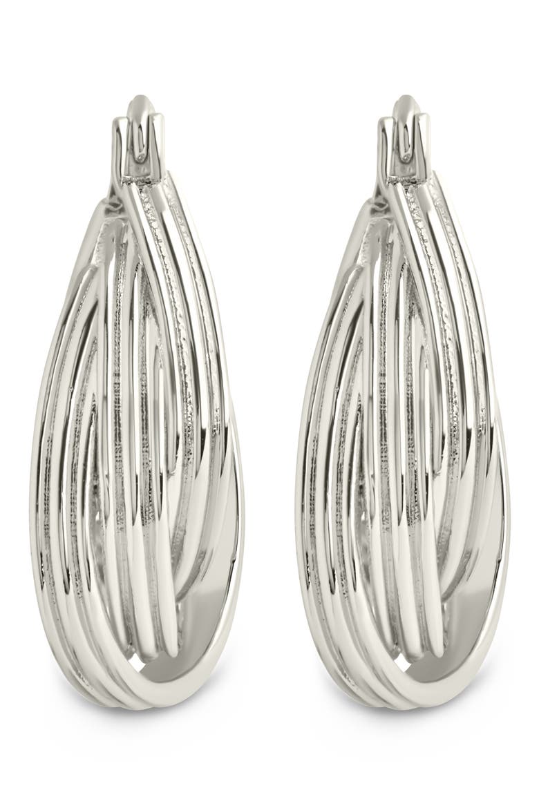 Emery Triple Row Layered Hoop Earrings, Main, color, SILVER
