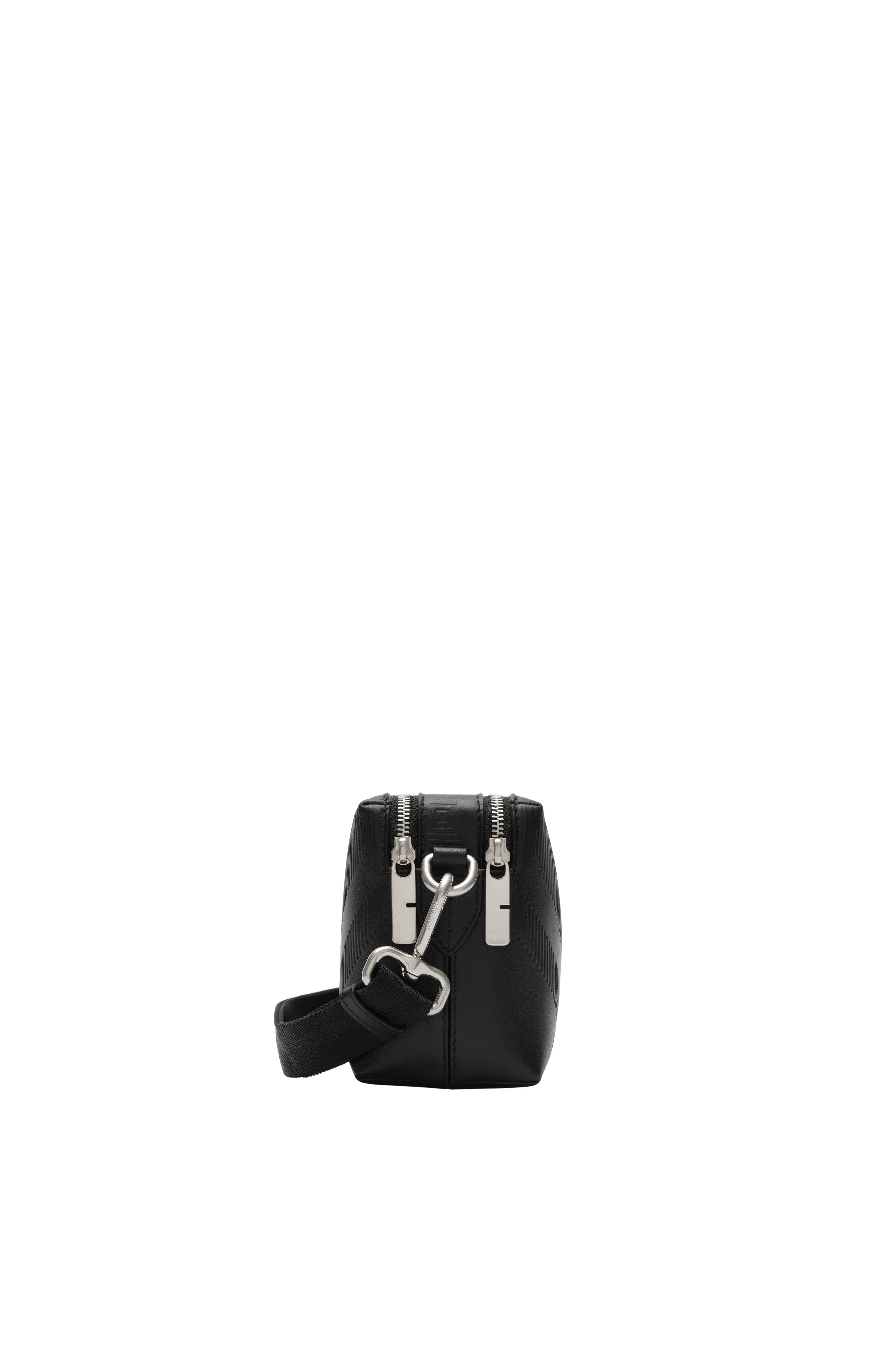 Embossed Check Crossbody Bag, Alternate, color, Black