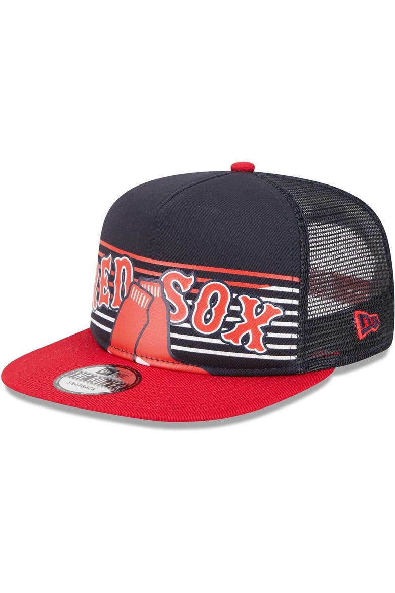Men's New Era Navy Boston Red Sox Speed Golfer Trucker Snapback Hat, Main, color, Navy