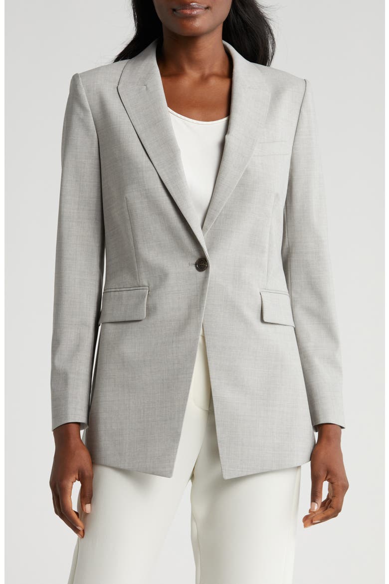 Etiennette Wool Blend Blazer, Alternate, color, LIGHT GREY MELANGE