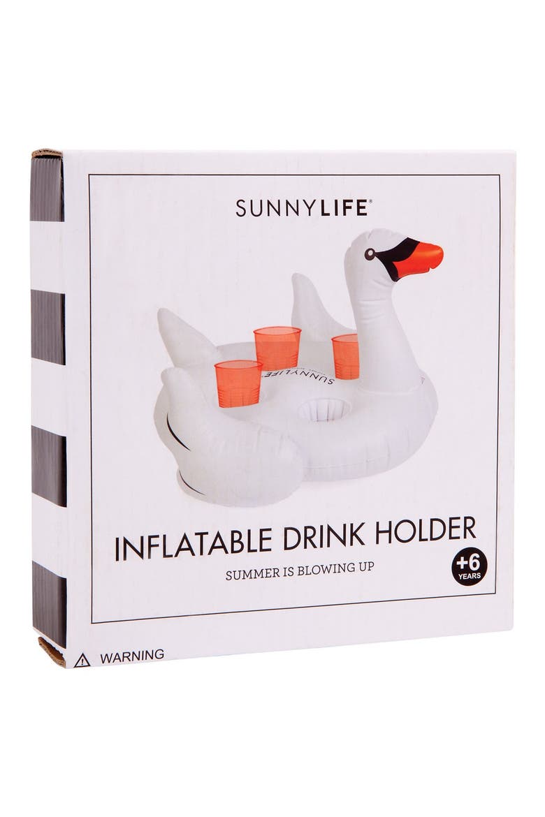 Inflatable Drink Holder Pool Float, Alternate, color, SWAN