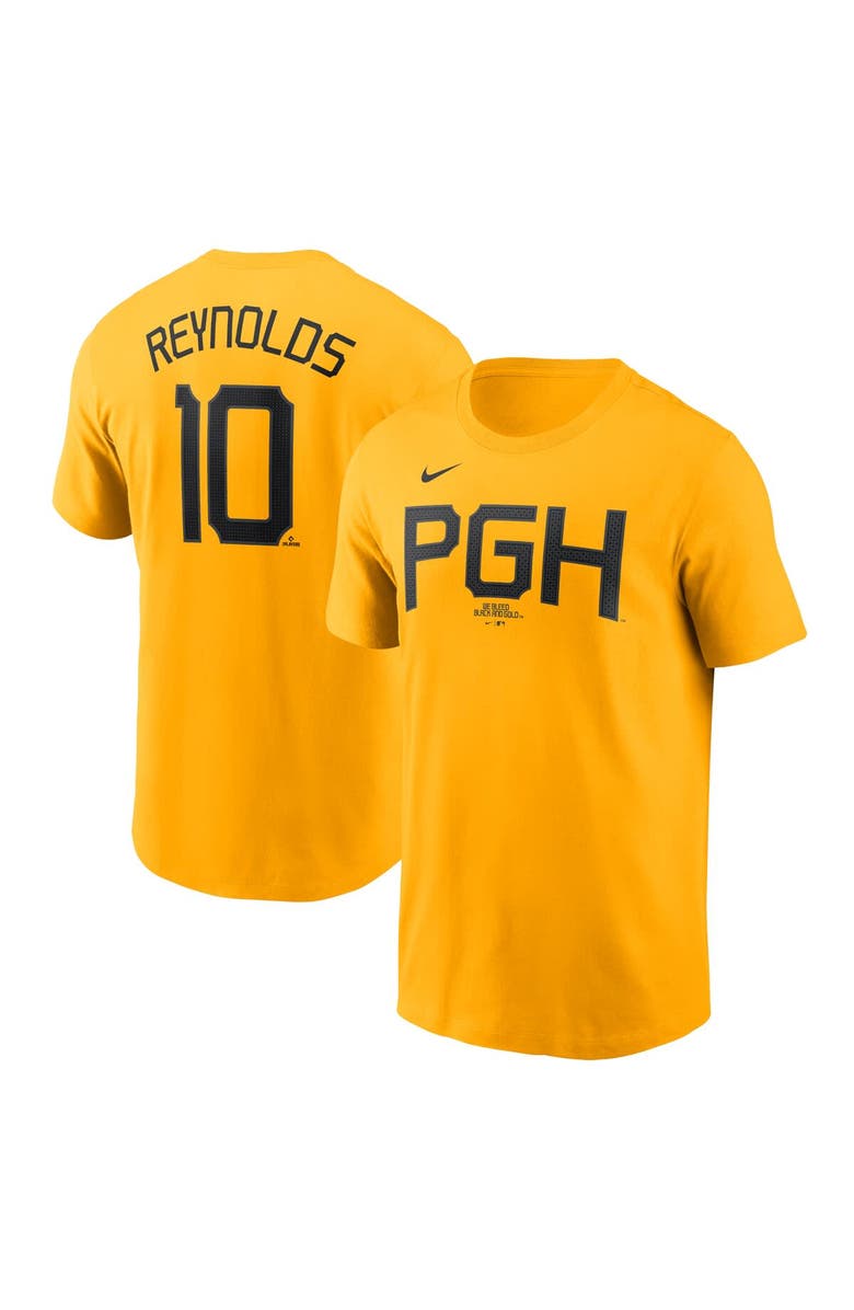 Nike Men's Nike Bryan Reynolds Gold Pittsburgh Pirates Fuse City Connect Name & Number T-Shirt, Main, color, Gold