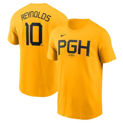 Men's Nike Bryan Reynolds Gold Pittsburgh Pirates Fuse City Connect Name & Number T-Shirt
