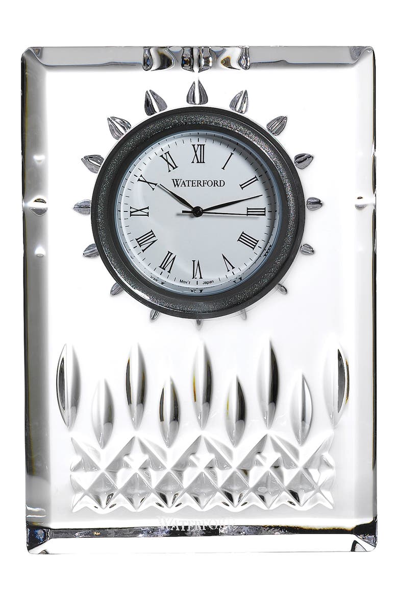 Lismore Lead Crystal Clock, Alternate, color, CRYSTAL