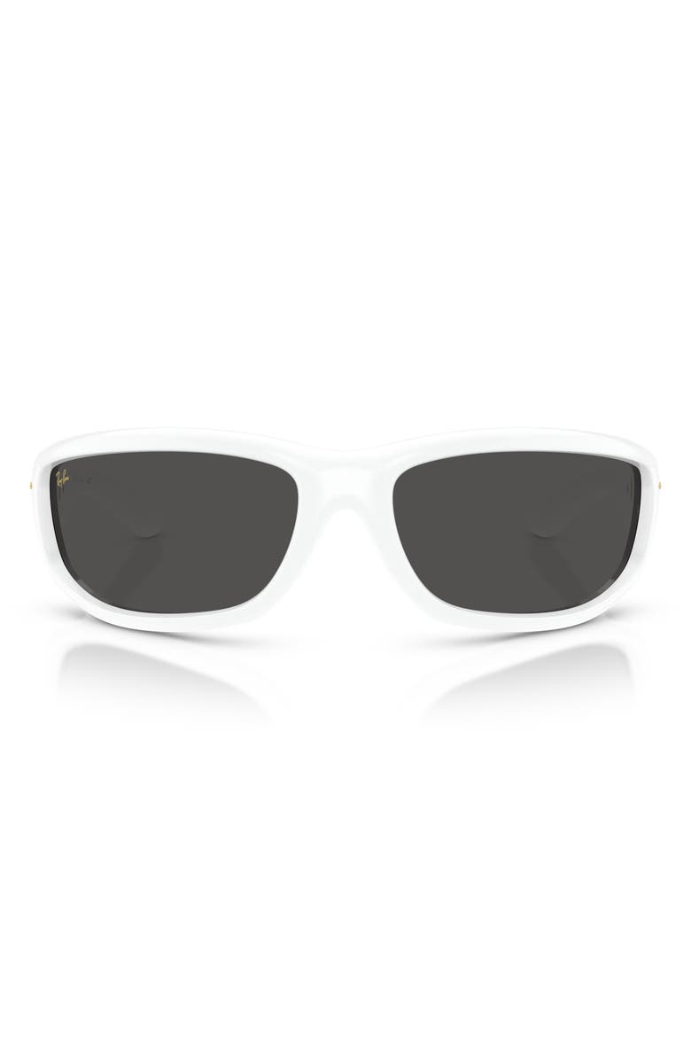 Ray-Ban x A$AP Rocky Ultra Wrap 003 86mm Shield Sunglasses, Main, color, White/ Dark Grey