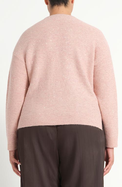 Estelle Night Crew Sparkle Sweater In Pink