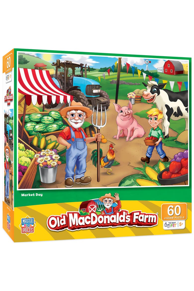 Old MacDonald Market Day 60 Piece Puzzle, Main, color, Multicolor