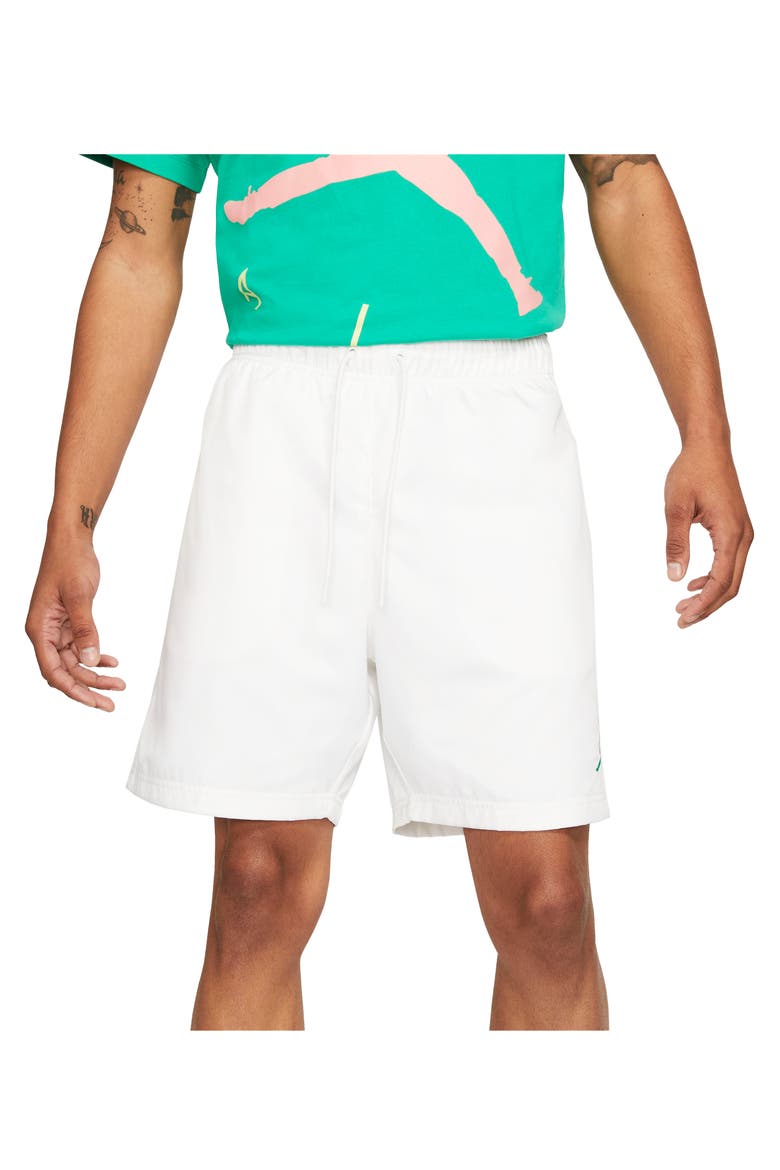 Jumpman Poolside Shorts, Main, color, WHITE/ BLACK