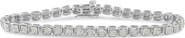 Haus of Brilliance Silver 1.0 Cttw Diamond Miracle-Set Square Milgrain Link Tennis Bracelet