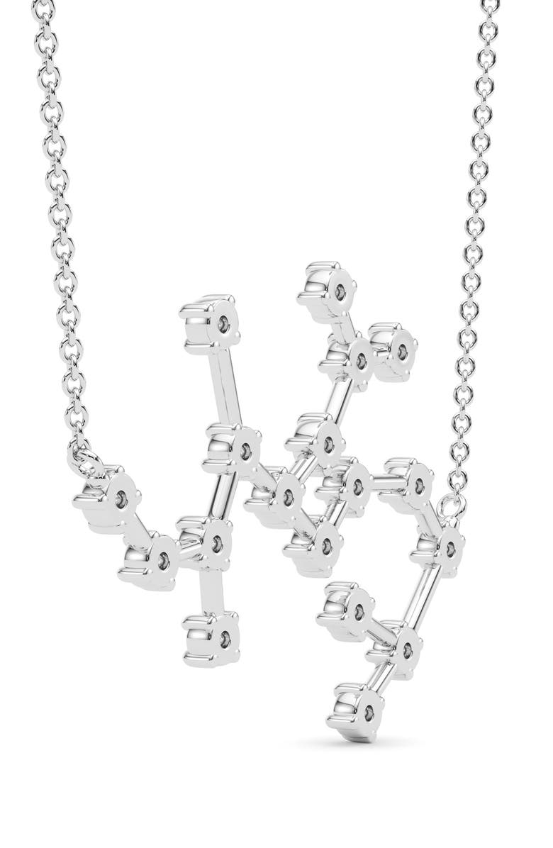 HauteCarat Sagittarius Constellation Lab Created Diamond Necklace, Alternate, color, 18K White Gold