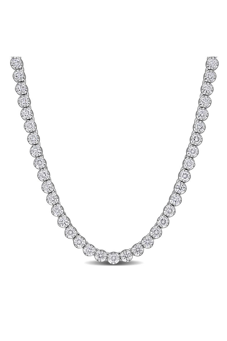 6 2/5ct. t.w. Lab-Grown Diamond Tennis Necklace 14k, Main, color, White Gold