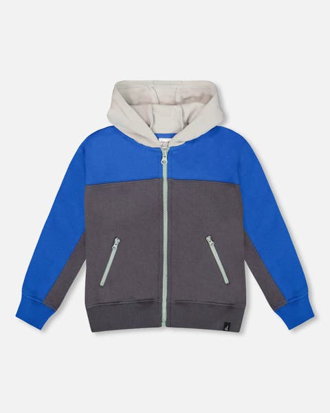 Color Blocked Zip Front Fleece Hoodie (Baby)