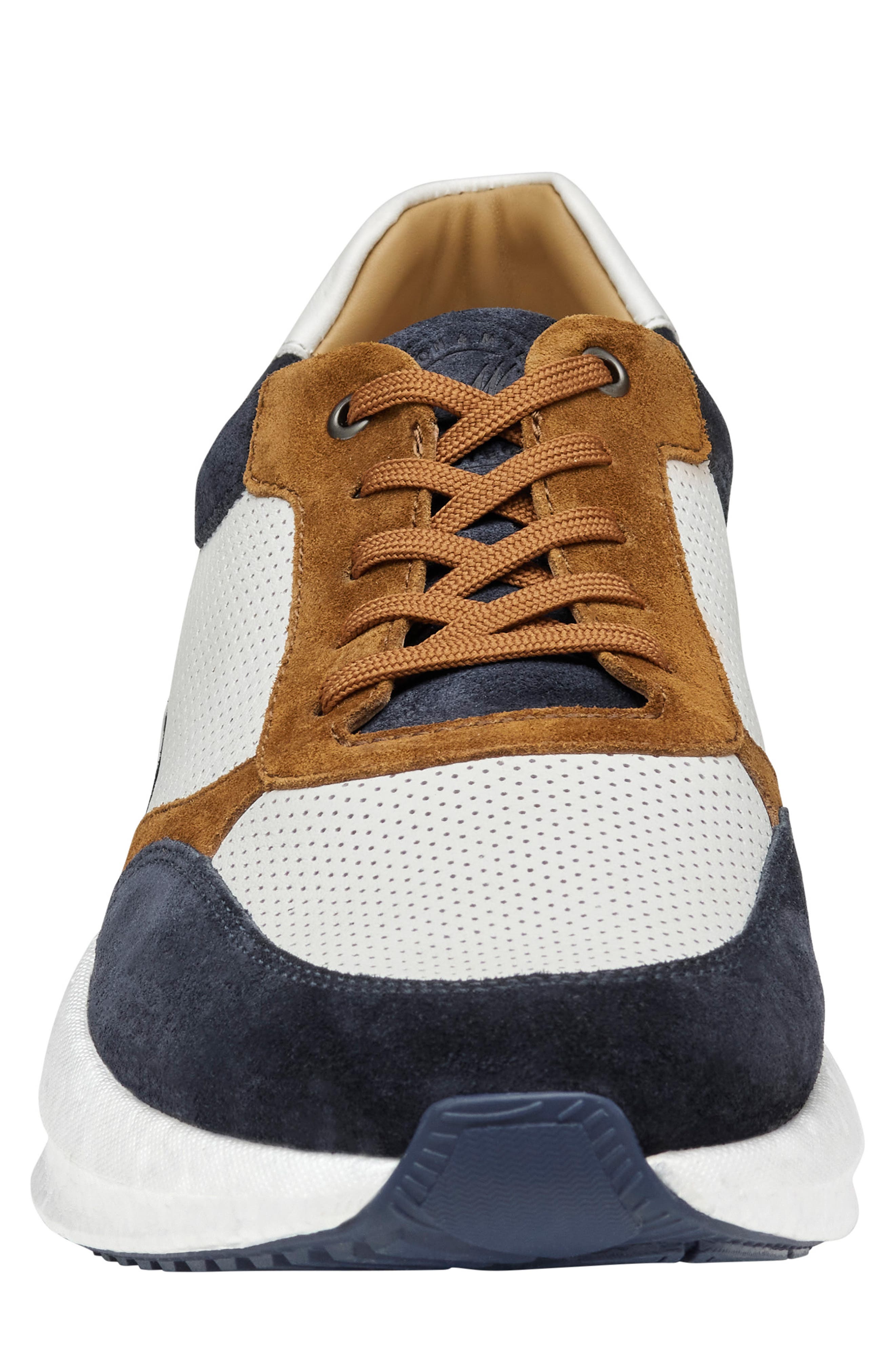 Johnston & Murphy Briley Perforated Sneaker, Alternate, color, Navy Multi Suede/Full Grain