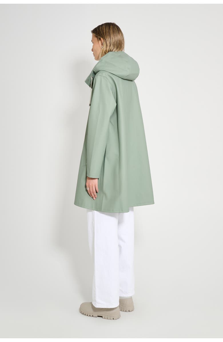 Stutterheim Mosebacke Hooded Long Sleeve Raincoat, Alternate, color, Khaki Green