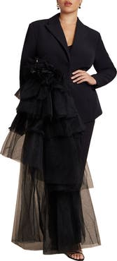 ELOQUII Dramatic Tiered Tulle Blazer