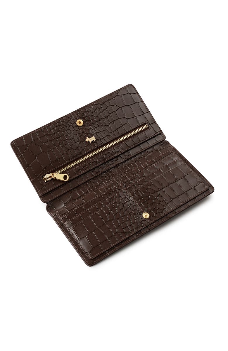 Radley Coin Street - Faux Croc Large Bifold Wallet, Alternate, color, Dark Oak