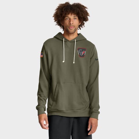 Men's Nike Olive Houston Texans 2025 Salute to Service Sideline Standard Issue Dri-FIT Hoodie