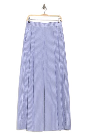 Twp Didi Stripe Wide Leg Pants In White/indigo