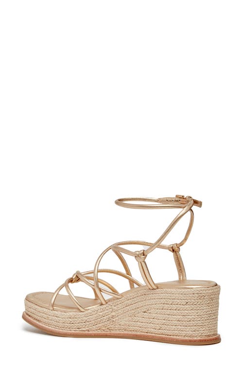 Paige Julia Ankle Strap Espadrille Platform Wedge Sandal In Gold