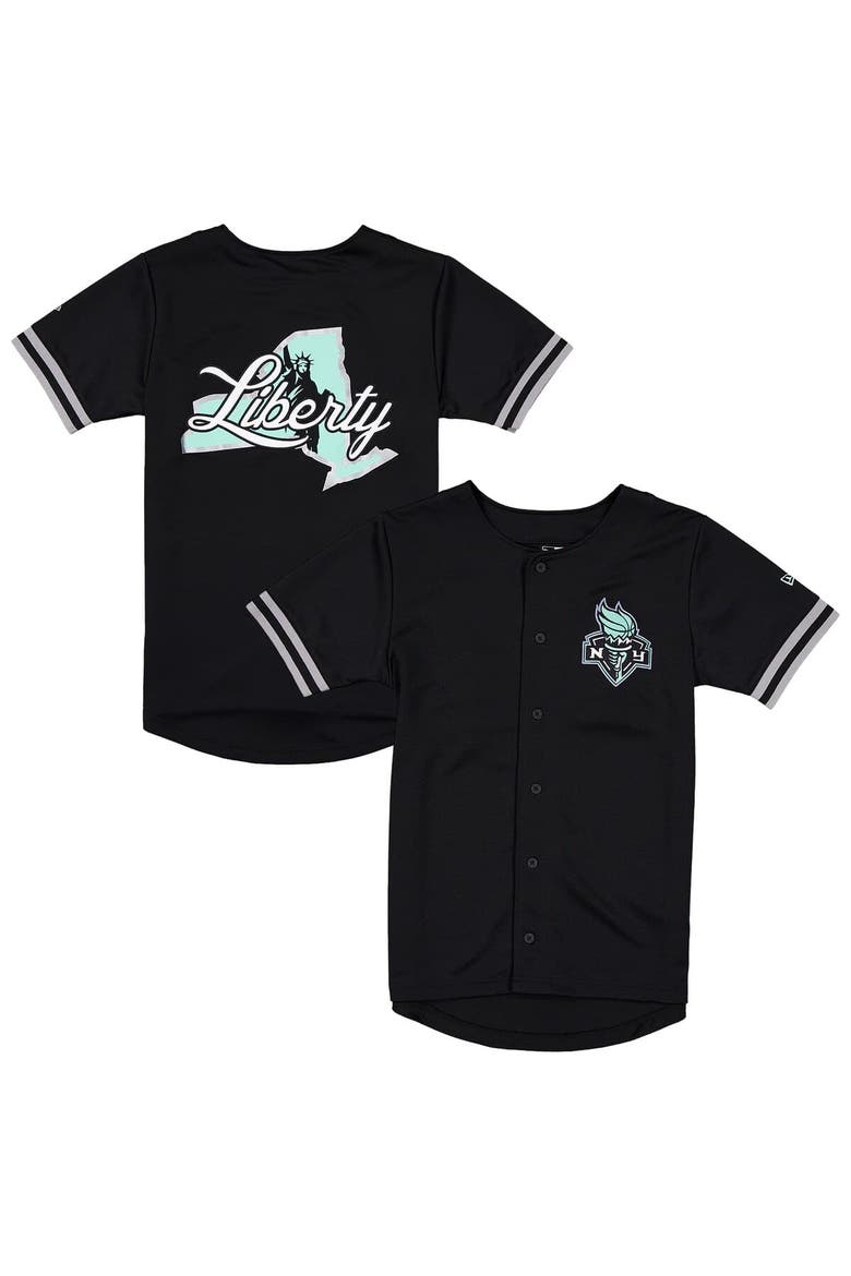 Men's New Era Black New York Liberty 2026 WNBA Draft Hometown Baseball Jersey, Main, color, Black
