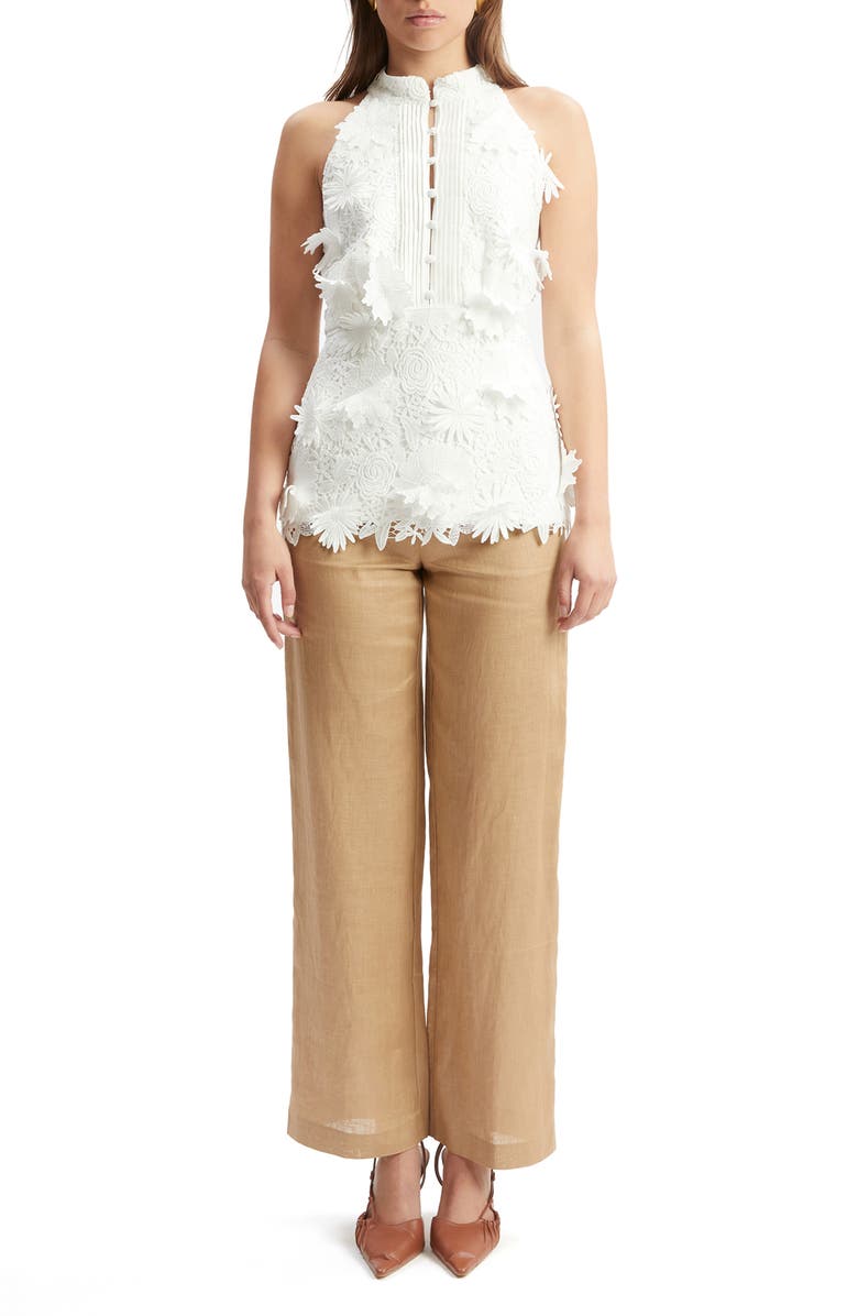 Bardot Remy Floral Lace Pintuck Sleeveless Top, Alternate, color, 