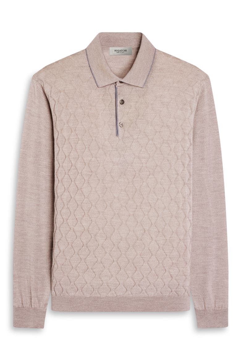 Silk & Merino Wool Polo Sweater, Alternate, color, CASHMERE