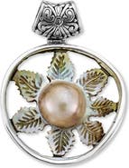 SAMUEL B. Sterling Silver & Pearl Flower Pendant