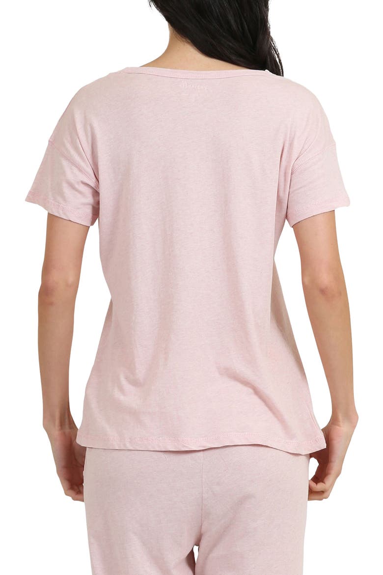 Jade Short Sleeve Organic Cotton Pajama Top, Alternate, color, PINK