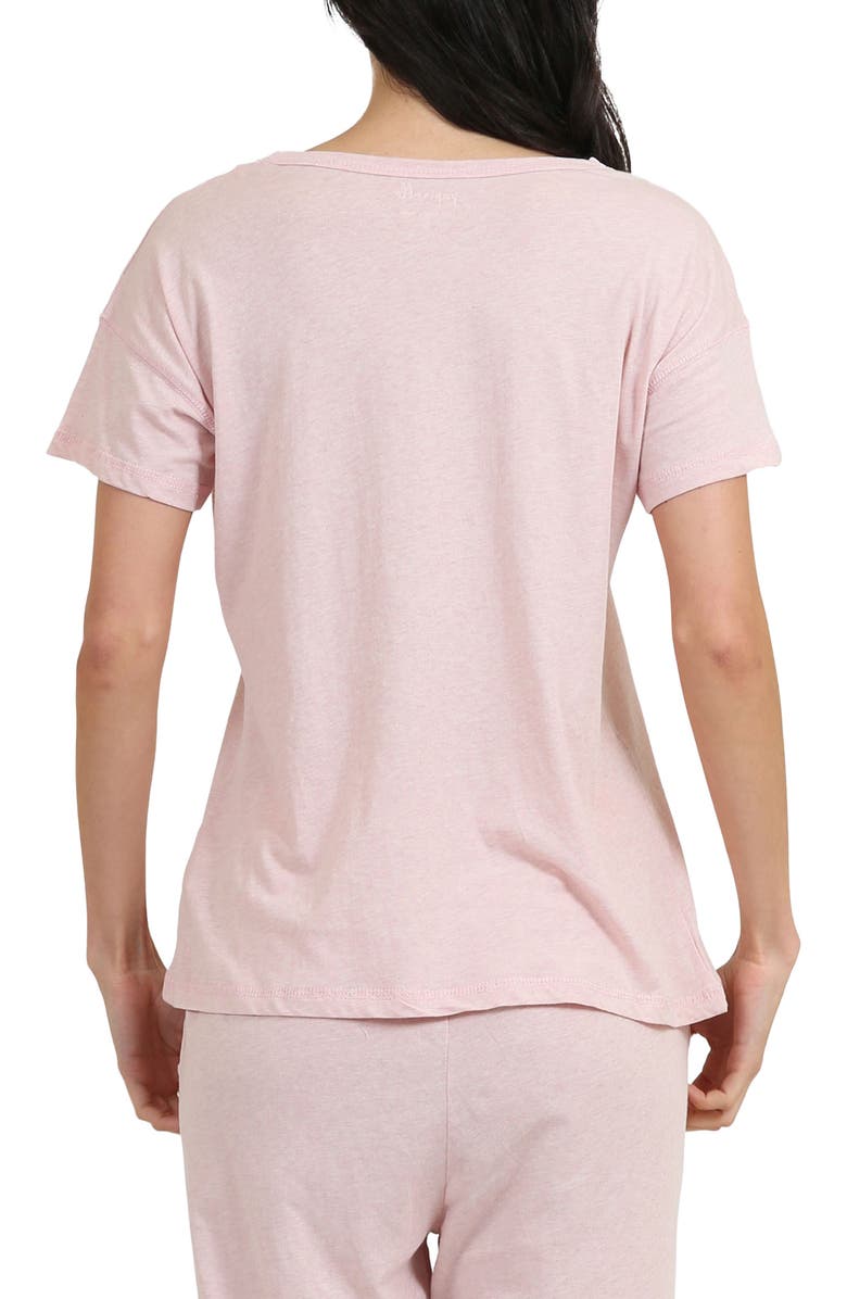 Papinelle Jade Short Sleeve Organic Cotton Pajama Top, Alternate, color, Pink